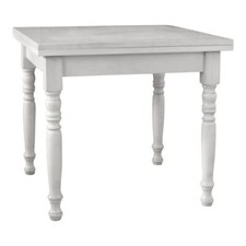 TAVOLO IN LEGNO ALLUNGABILE A LIBRO GAMBE TORNITE SHABBY CHIC BIANCO ANTICATO