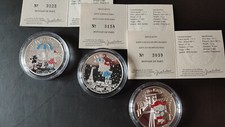 1,5 euro Francia 2005 argento proof fondo specchio Hello Kitty serie 3 monete 