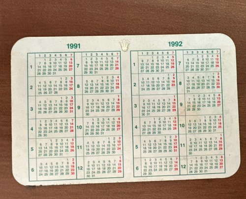 Rolex calendar 1990 - calendar,