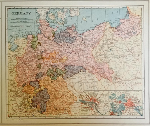 Antica mappa atlante 1924 post - atlante,