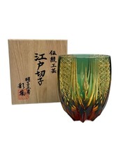 Raro vetro verde Edo Kiriko