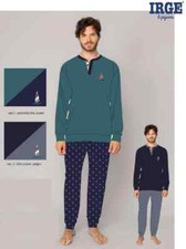PIGIAMA UOMO IRGE ESTIVO LUNGO IN 100% COTONE SCOLLO SERAFINO