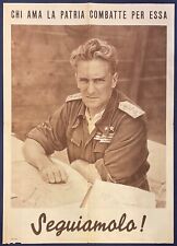 RSI RODOLFO GRAZIANI MANIFESTO DI PROPAGANDA “SEGUIAMOLO” 1943.1945 REP. SOCIALE