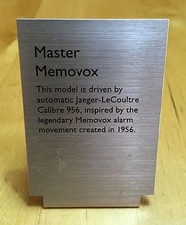 JAEGER-LECOULTRE Calibre 956 MASTER MEMOVOX Metal Plaque Le Coultre Automatic /
