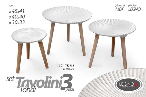 Set tris tavolini tavolo - tris, piedi