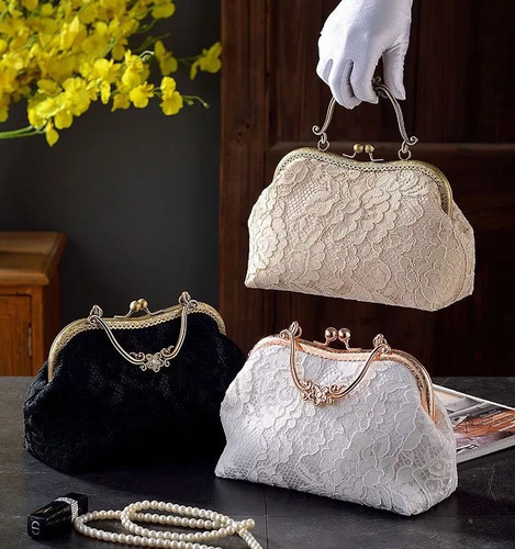 Borsa pochette pizzo con - pochette, in