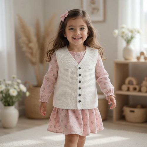 Gilet maglia neonato fatto - , a