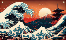 Sfondo Giapponese Con Onde per Servizi Fotografici Con Onde Oceaniche Fantastich