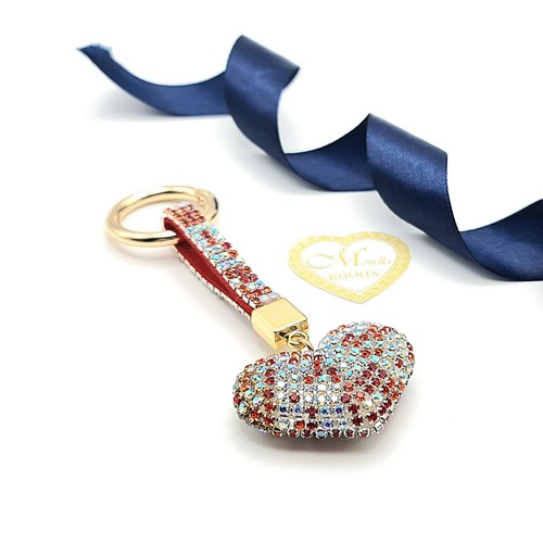 Portachiavi cuore brillantini - cuore,