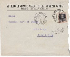 Trieste - Ufficio Centrale Viaggi della Venezia Giulia - busta vg 1928