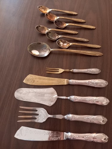 Set posate antiche manico - 12,