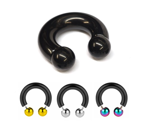 Anello setto nero - , filettato