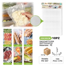 100 Sacchetti Sottovuoto Buste Goffrate per Alimenti Alimentari Sotto Vuoto