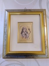 Cromo d'arte Litografia, quadro foglia oro 23 Kt - 27x30cm