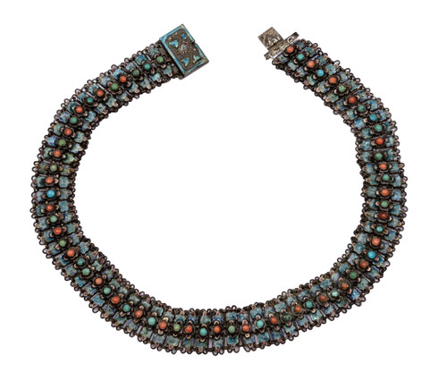 Collana girocollo con perline - con,