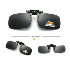 Clip Occhiali Sole Lenti Vista Polarizzate UV400 Supporti grigio taglia M Custod