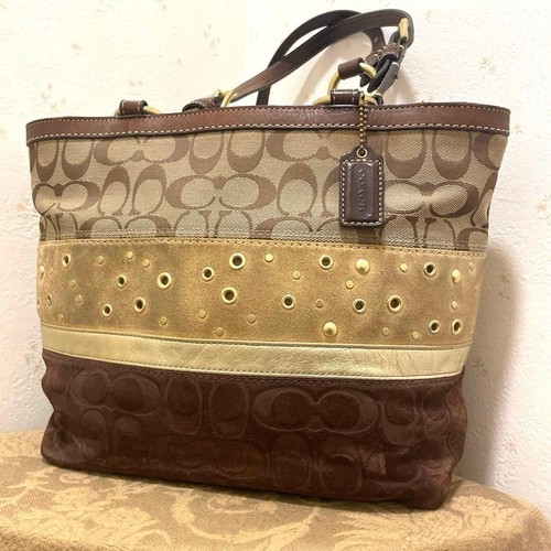 Borsa tote coach - firmata, oro