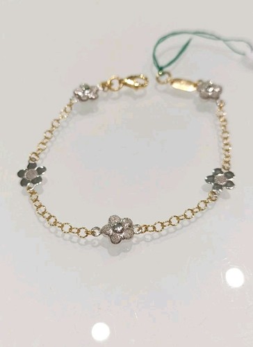 Bracciale catena con - fiori, oro