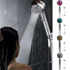 Soffione Doccia Rotante 360° con Piccolo Ventilatore Risparmio Acqua Flusso Alta Pressione Spray