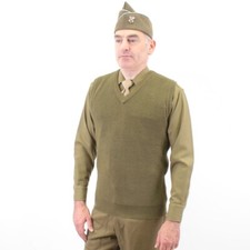 Replica US Army WW2 Sleeveless Sweater 1940 V Neck Knitted Tank Top AL489