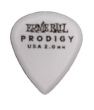 Ernie Ball Plettro Prodigy Mini 2,0 mm White Delrin Antiscivolo Bianco Grip 2.0