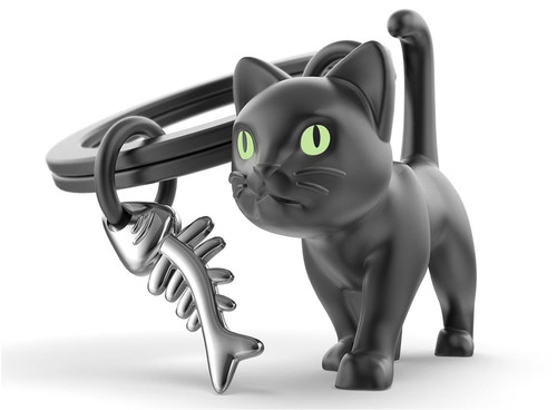 Portachiavi gatto nero - gatto,