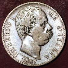 Italy Umberto I 2 Lire 1887