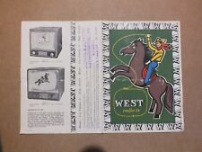 814Z-DEPLIANT PUBBLICITARIO DEGLI APPARECCHI RADIO/TV  WEST ANNI '50