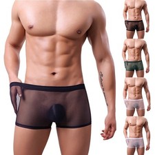Boxer uomo See Through in rete