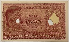 100 LIRE 31.12.1951 ITALIA ELMATA FALSO D’EPOCA BANCONOTA REPUBBLICA ITALIANA