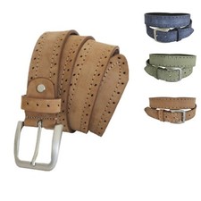 Cintura pelle camoscio uomo donna regolabile artigianale italiana alta cm 3,5