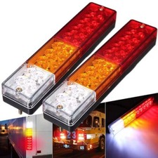COPPIA FANALI POSTERIORI LED UNIVERSALI PER CAMION RIMORCHI AUTOCARRO VAN 12-24V