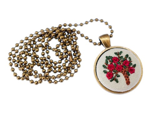 Collana rose stoffa - di, in