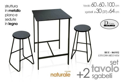 Set tavolo sgabelli - 2, stile