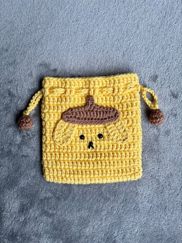 Sanrio pompompurin crochet bag - sanrio,