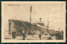 Brindisi Città Porto con Nave cartolina RB6076