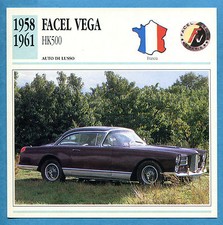 SCHEDA TECNICA AUTO DA COLLEZIONE - FACEL VEGA HK500 1958-1961