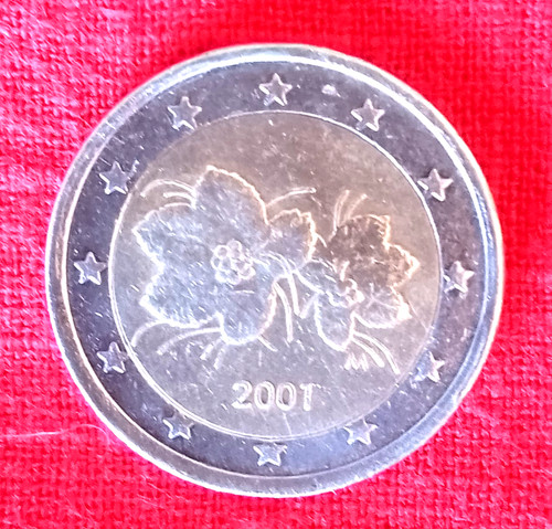 Moneta euro finlandia fiori - 2,