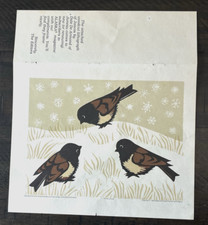 Winter Juncos Dale De Armond Woodcut Reproduction Print Juneau Alaska 1983