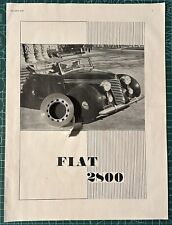 Rara Pubblicita’ FIAT 2800 1939