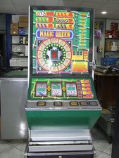 SLOT MACHINE PER LUDOTECHE  MAGIC GREEN ANNI 80  PERFETTAMENTE FUNZIONANTE 