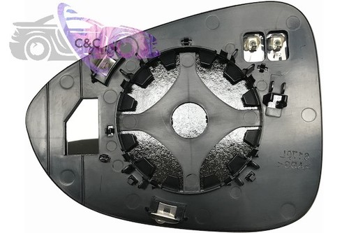 Vetro specchio con piastra - con, dx