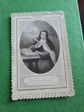 ANTICO SANTINO A PIZZO :  SANTA TERESA D' AVILA . BUONO STATO.