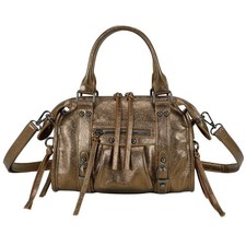 Gallantry Sac à Main pour Femme Bowling avec Bandoulière et Bandes Pendantes