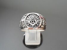 Anello Massonico Argento Sterling MASTER MASON Illuminati Simboli Massonici Lettera G
