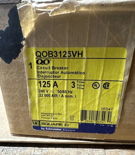 Square qob3125vh 125 amp - square, 3p