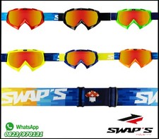Occhiali  Maschera Moto Cross  Quad  SWAP'S PIXEL CON  Lente Iridium Oro