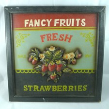 PANNELLO INSEGNA QUADRO VENDITA FRAGOLE SHABBY CHIC DESIGN ARREDARE CASA