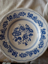 Set piatti 18 pezzi ceramica Besio Mondovì in buono stato bianchi e blu