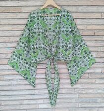 Top In Seta Pura Con Fiocco Boho Crop Blouse Abbigliamento Donne Ragazze PSW1284